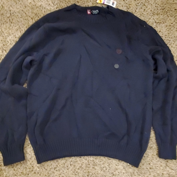 Chaps Crew Neck Sweater, blue, new - Picture 3 of 4